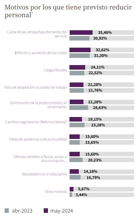 Motivos para reducir las plantillas